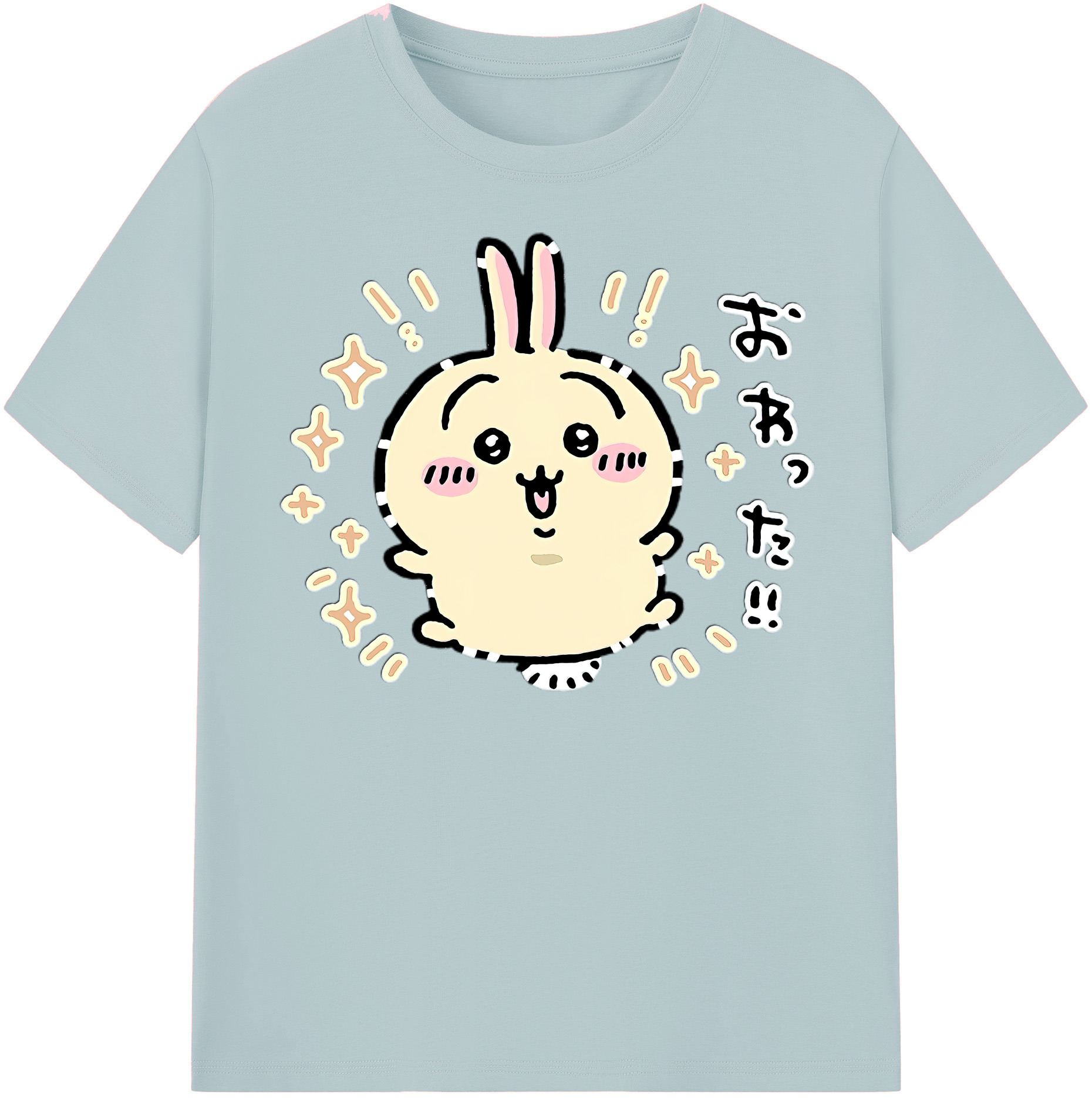 （画像用） ちいかわ うさぎ Chii-kawa usagi 綿100％半袖Tシャツ（フロントプリント）